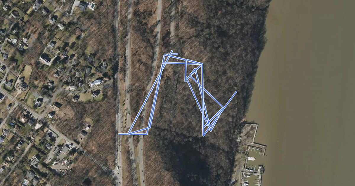Маршрут Closter Dock Trail на спутниковом снимке