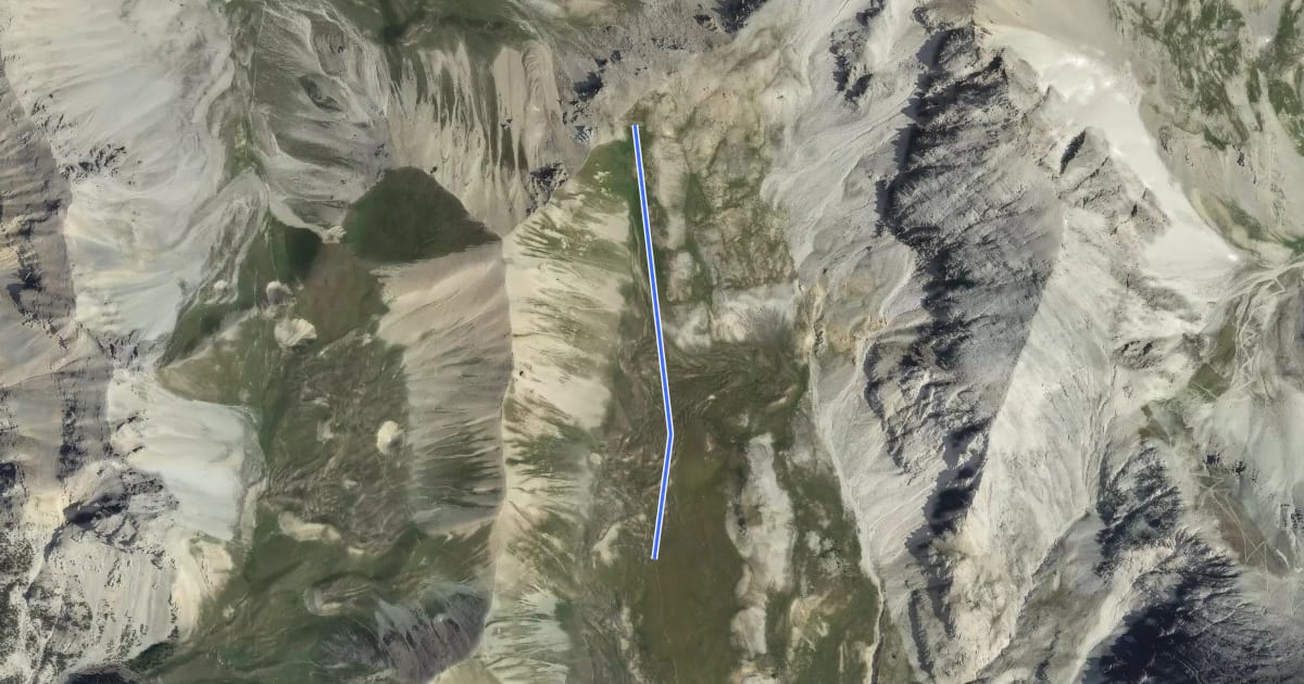 Маршрут Clot des Fonds - Col des 3 Frères Mineurs на спутниковом снимке
