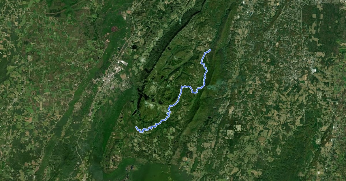 Маршрут Cloudland Canyon Connector на спутниковом снимке