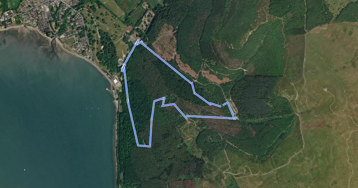 Маршрут Cloughmore Trail на спутниковом снимке