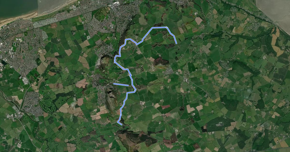 Маршрут Clwydian Way на спутниковом снимке