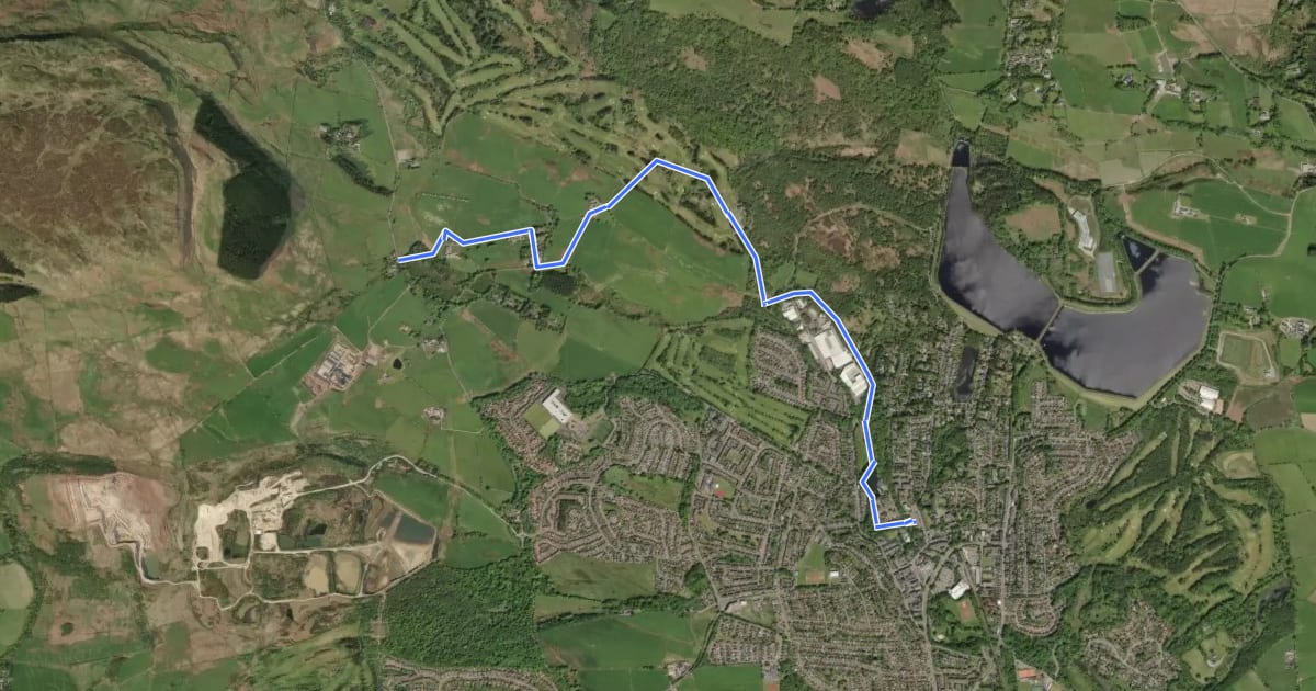 Маршрут Clyde Coastal Path: 3: 9 Stockiemuir Road to Milngavie на спутниковом снимке