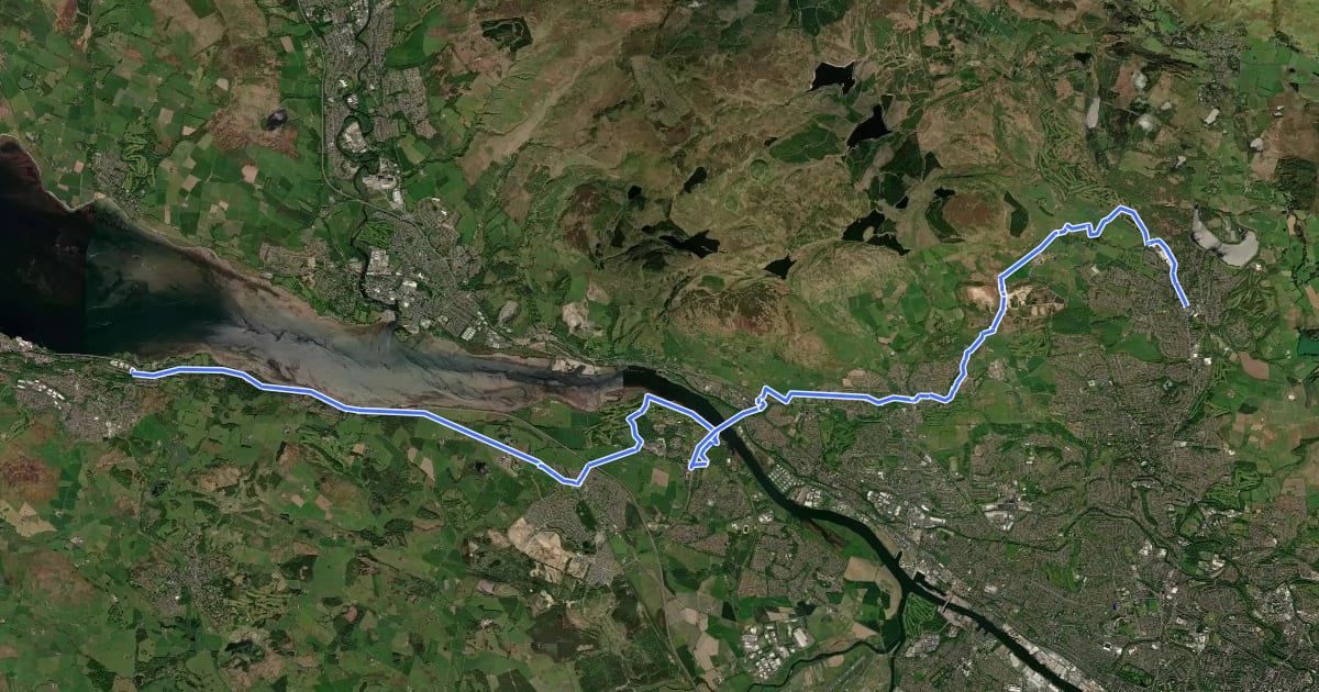Маршрут Clyde Coastal Path на спутниковом снимке