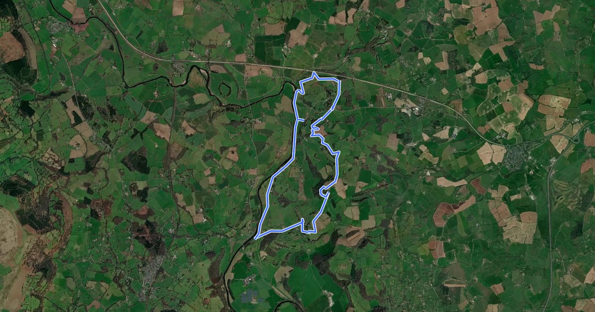 Маршрут Clytha and Coed y Bwnydd walk, East Wales на спутниковом снимке