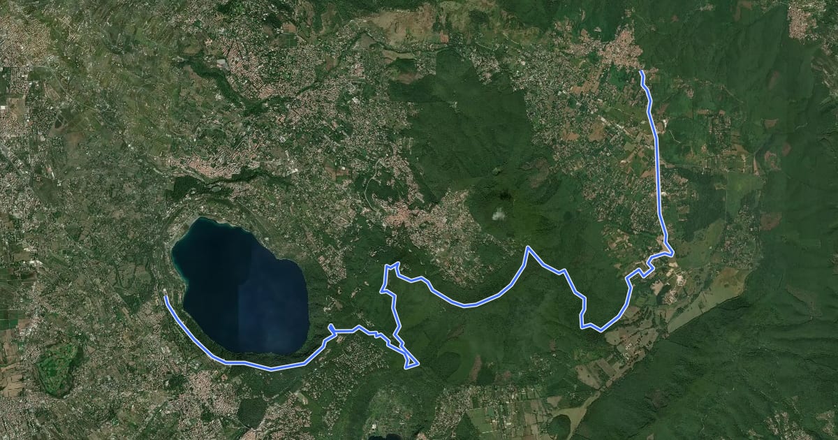 Маршрут CNP - 02 - Castel Gandolfo - Rocca Priora на спутниковом снимке