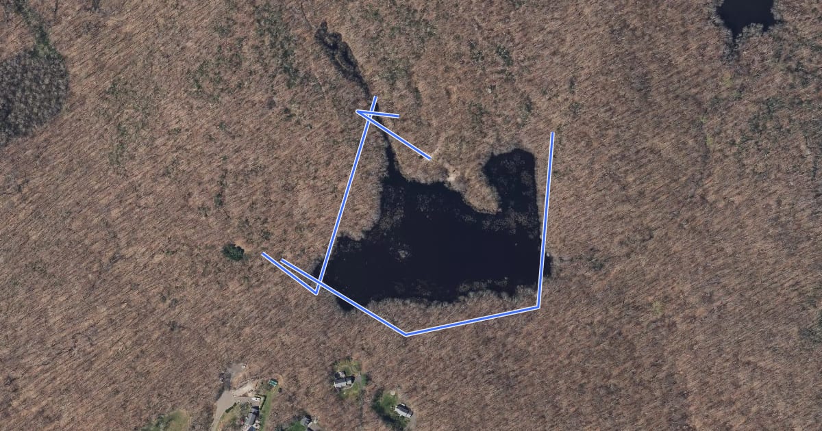 Маршрут Coan Pond Trail на спутниковом снимке