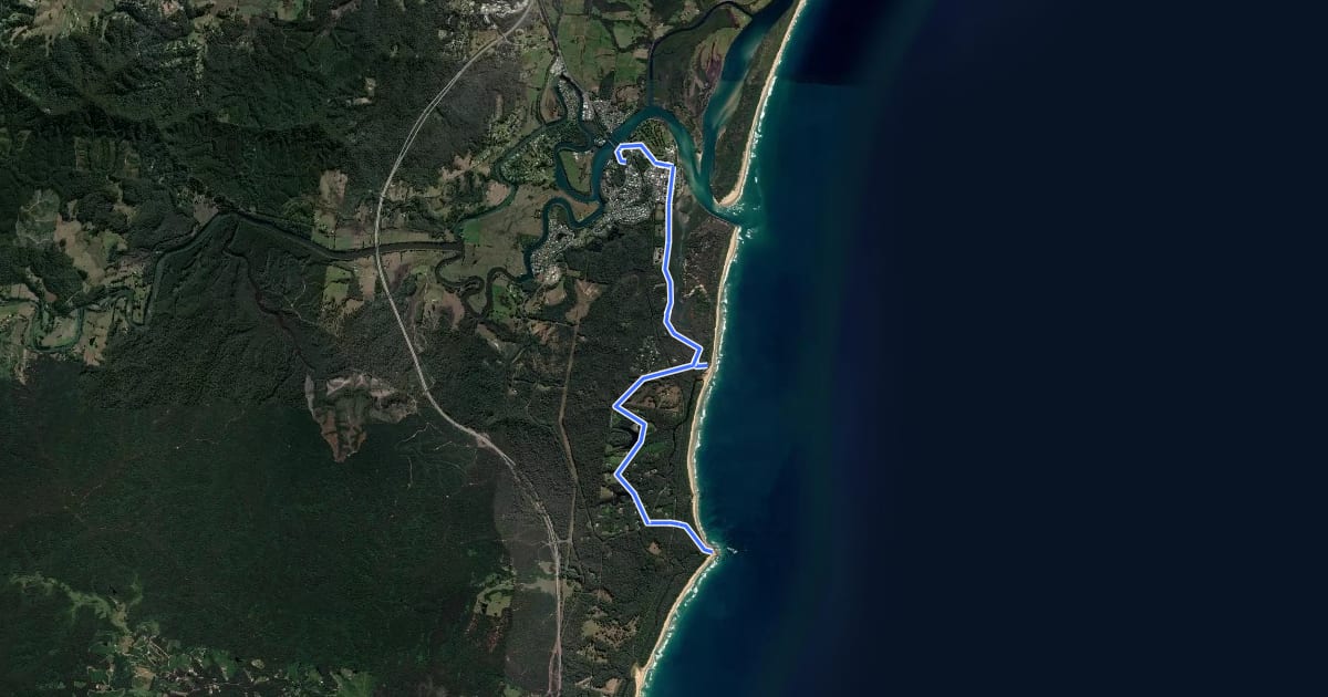 Маршрут Coast Ride на спутниковом снимке