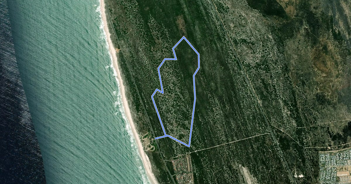 Маршрут Coastal Dune Hiking Trail на спутниковом снимке