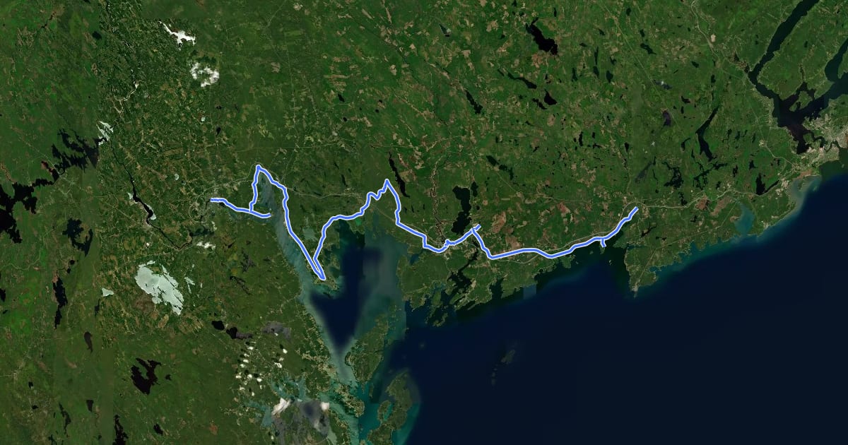 Маршрут Coastal Link Trail на спутниковом снимке