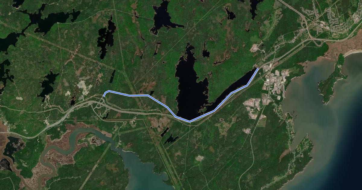Маршрут Coastal Link Trail на спутниковом снимке