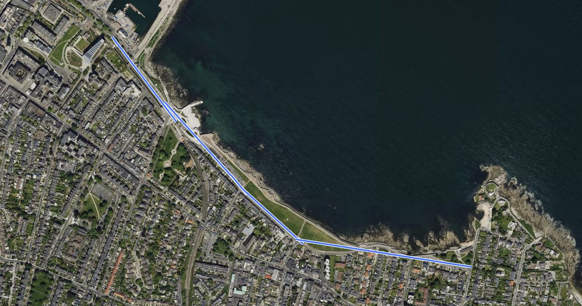 Маршрут Coastal Mobility Route на спутниковом снимке