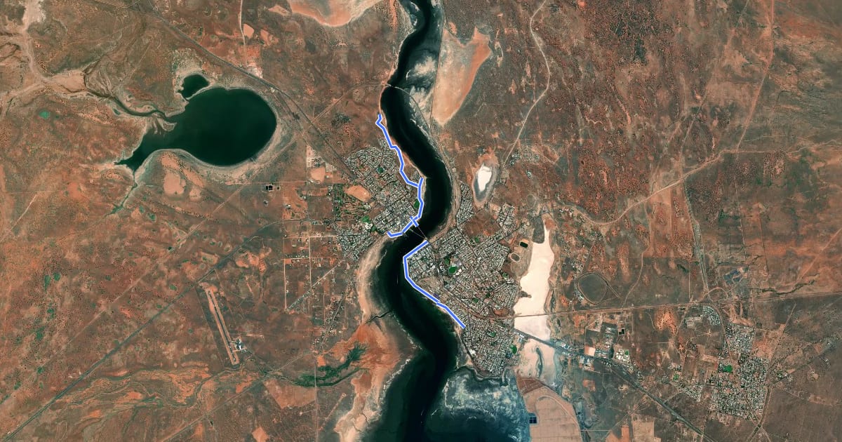 Маршрут Coastal Path на спутниковом снимке