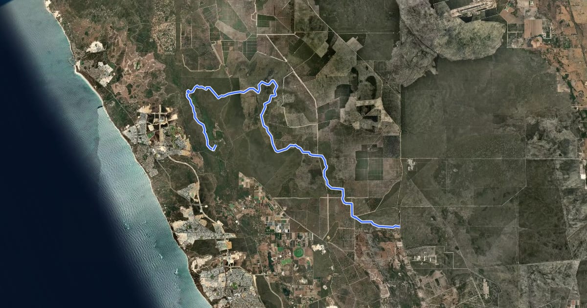 Маршрут Coastal Plain Walk Trail на спутниковом снимке