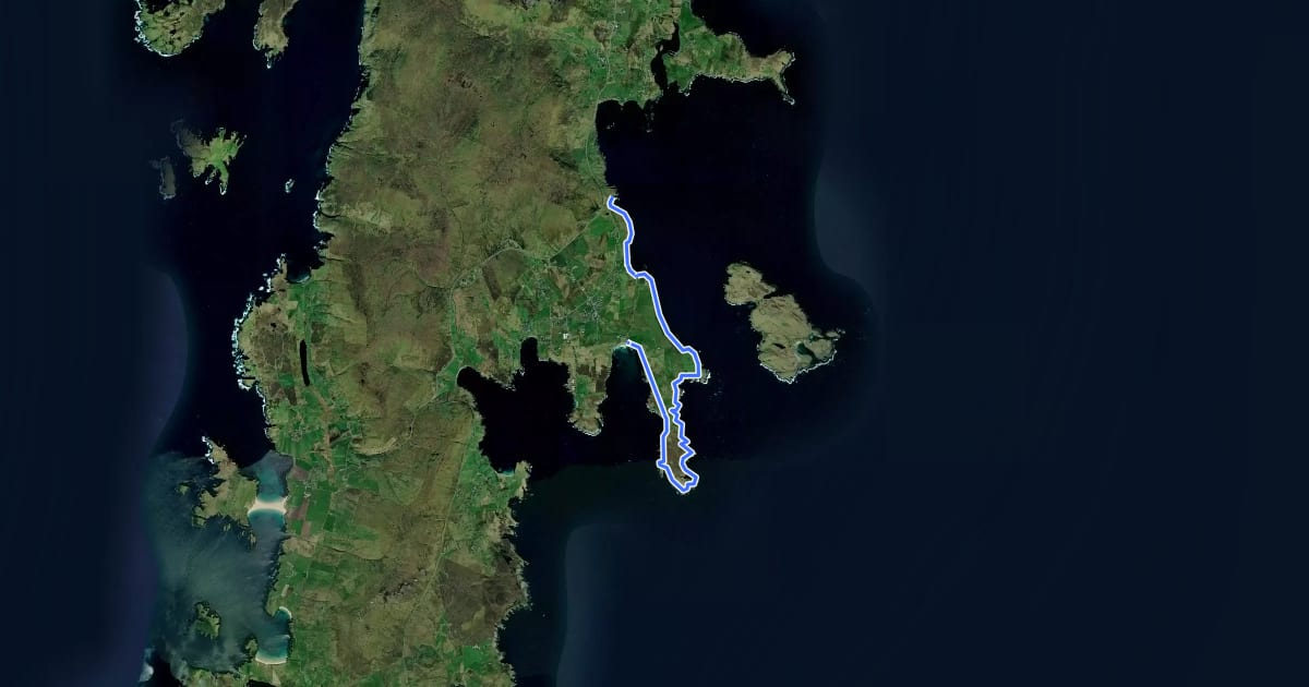 Маршрут Coastal Route to Hoswick на спутниковом снимке