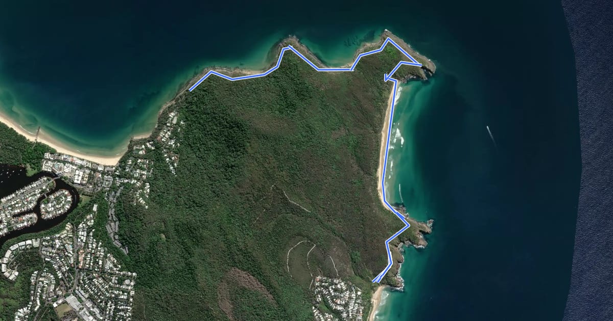 Маршрут Coastal Track на спутниковом снимке