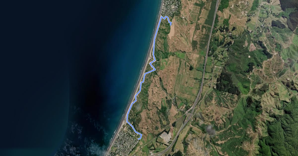 Маршрут Coastal Track Inclusive Trail на спутниковом снимке