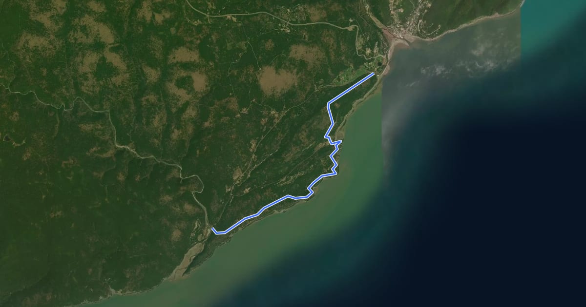 Маршрут Coastal Trail на спутниковом снимке