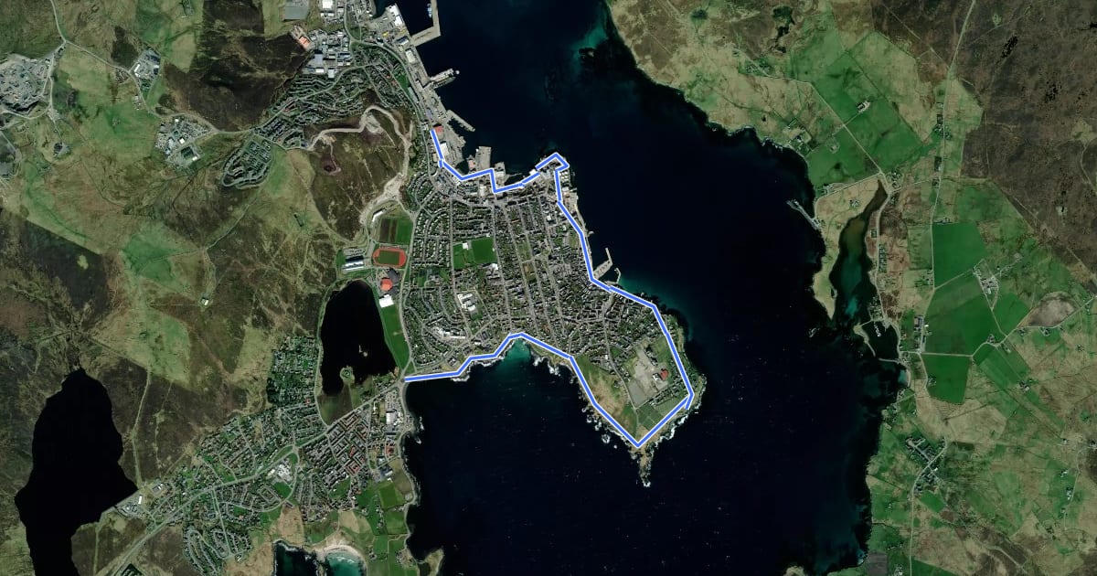 Маршрут Coastal Walk на спутниковом снимке