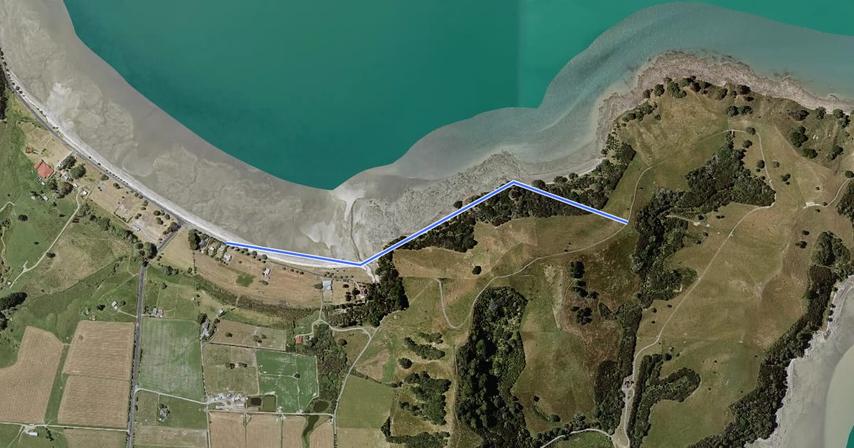 Маршрут Coastal Walk на спутниковом снимке