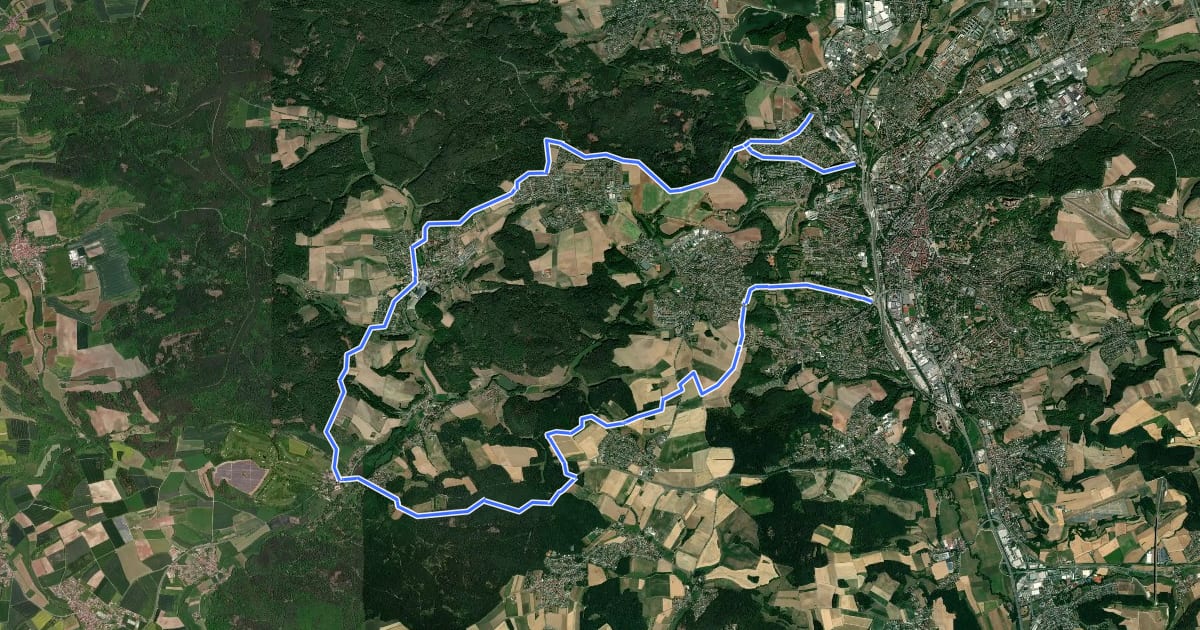 Маршрут Coburg-Tambach-Wanderweg на спутниковом снимке