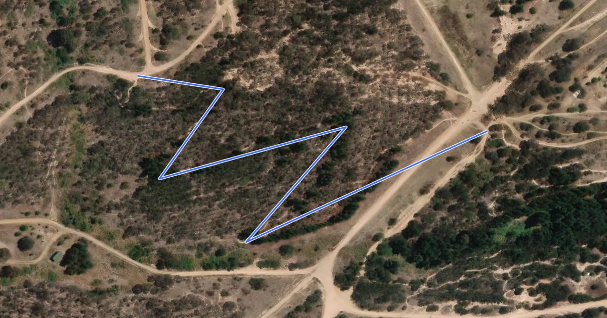 Маршрут Cockatoo Switchbacks на спутниковом снимке