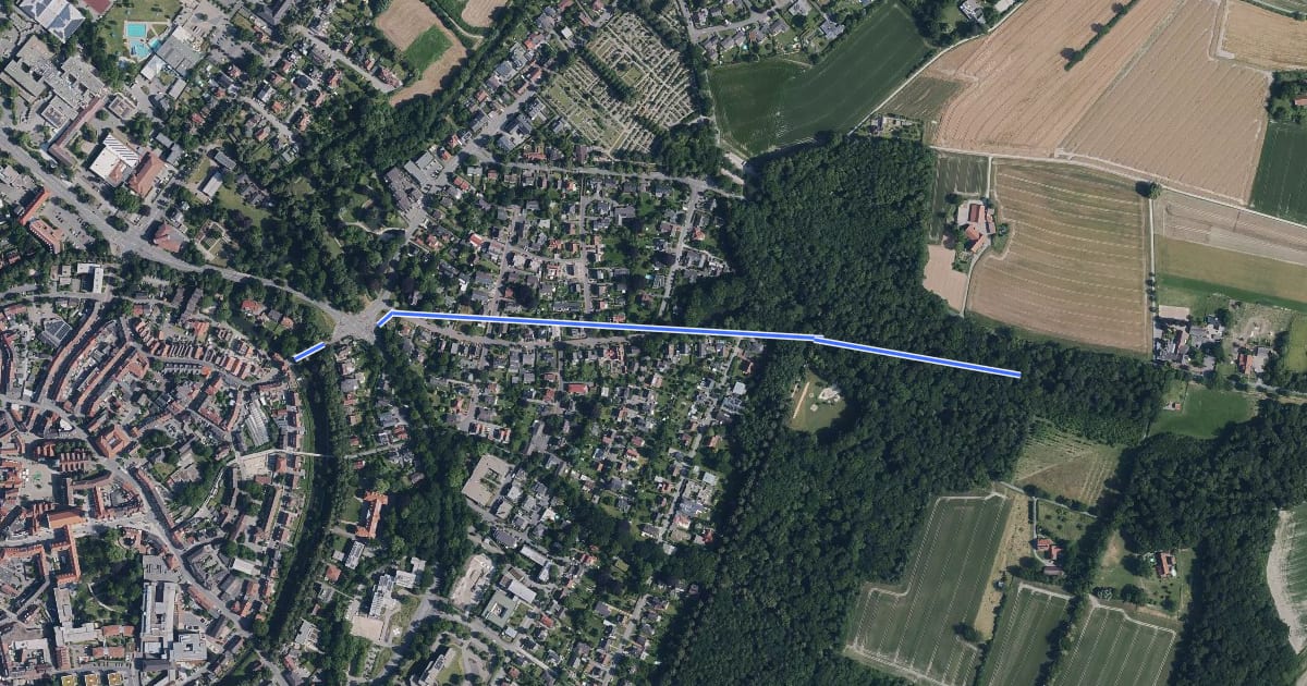 Маршрут Coesfeld Rundweg C1 на спутниковом снимке