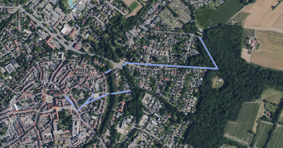 Маршрут Coesfeld Rundweg C3 на спутниковом снимке