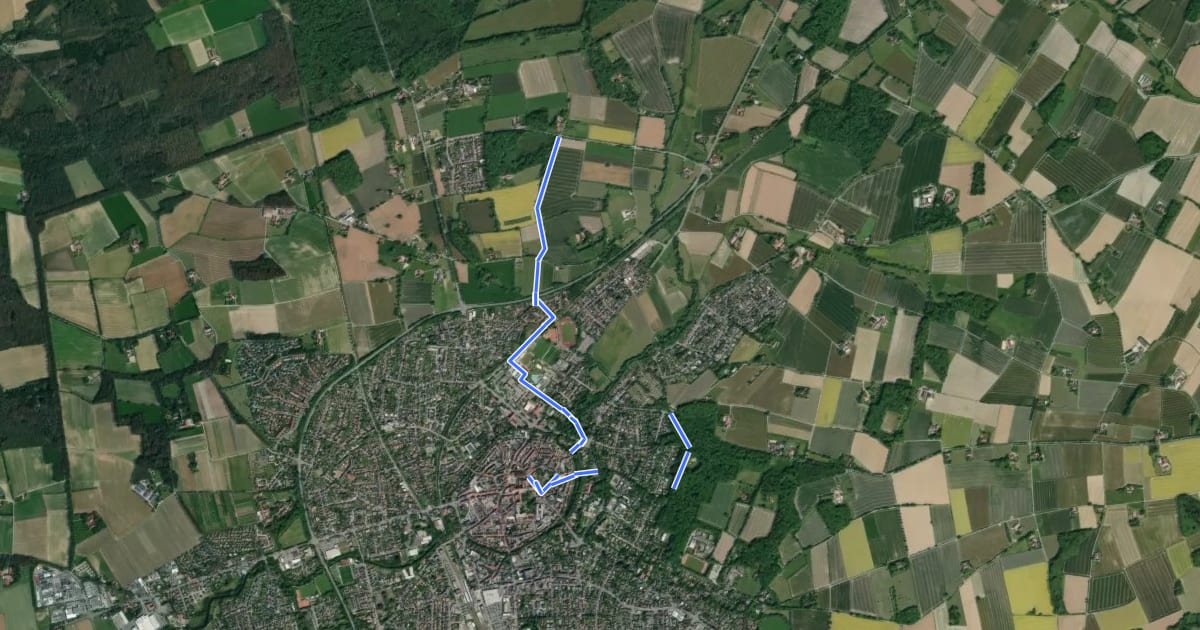 Маршрут Coesfeld Rundweg C4 на спутниковом снимке