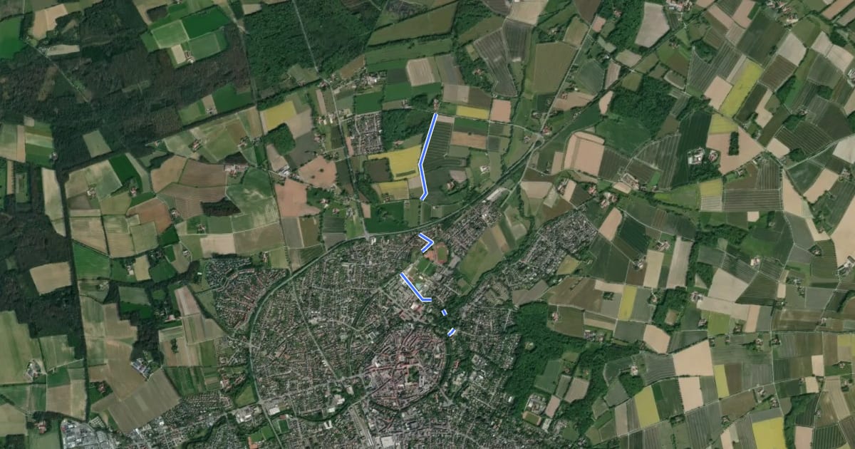 Маршрут Coesfeld Rundweg C5 на спутниковом снимке