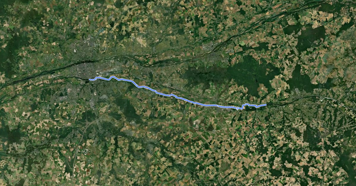Маршрут Coeur de France à vélo (indre-et-Loire) на спутниковом снимке
