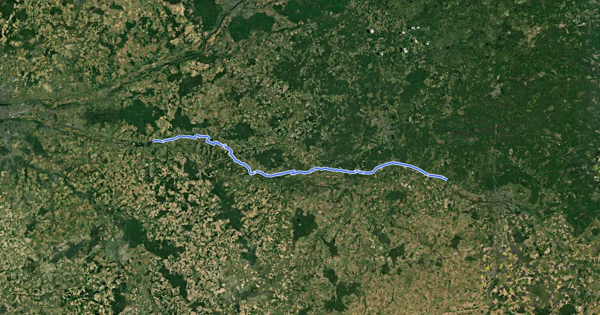 Маршрут Coeur de France à vélo-Section Loir-et-Cherienne на спутниковом снимке