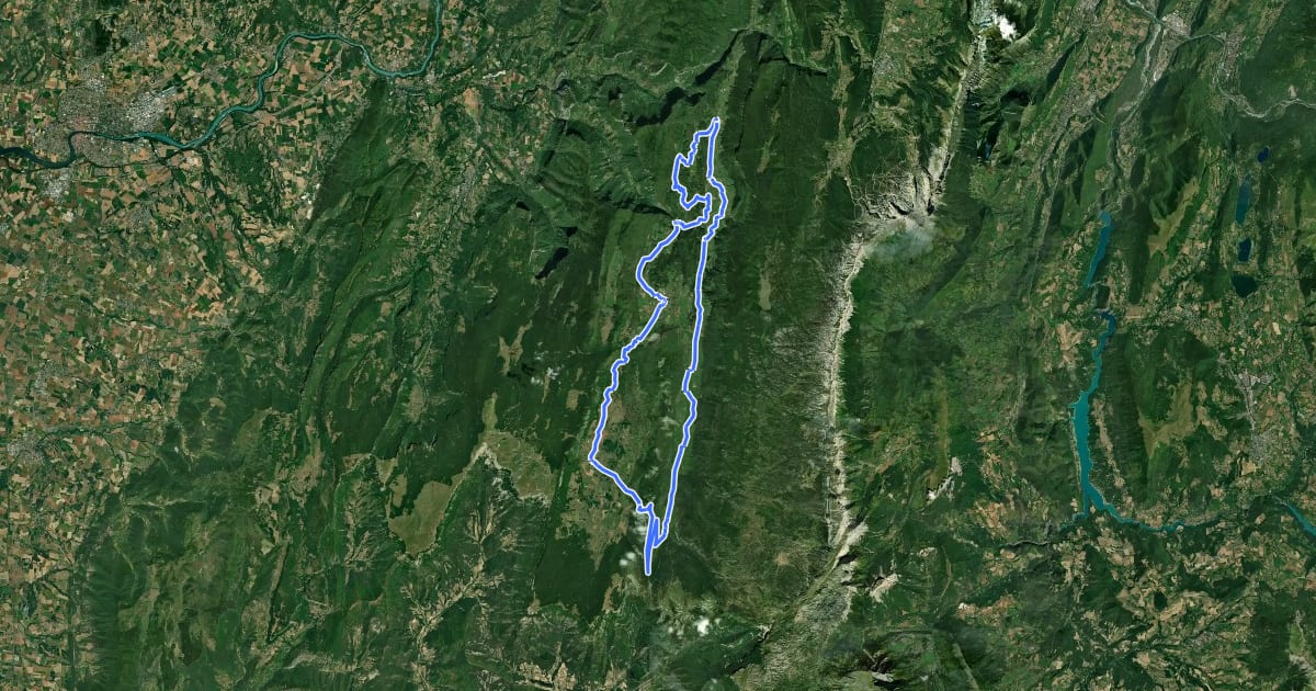 Маршрут Coeur de Vercors на спутниковом снимке