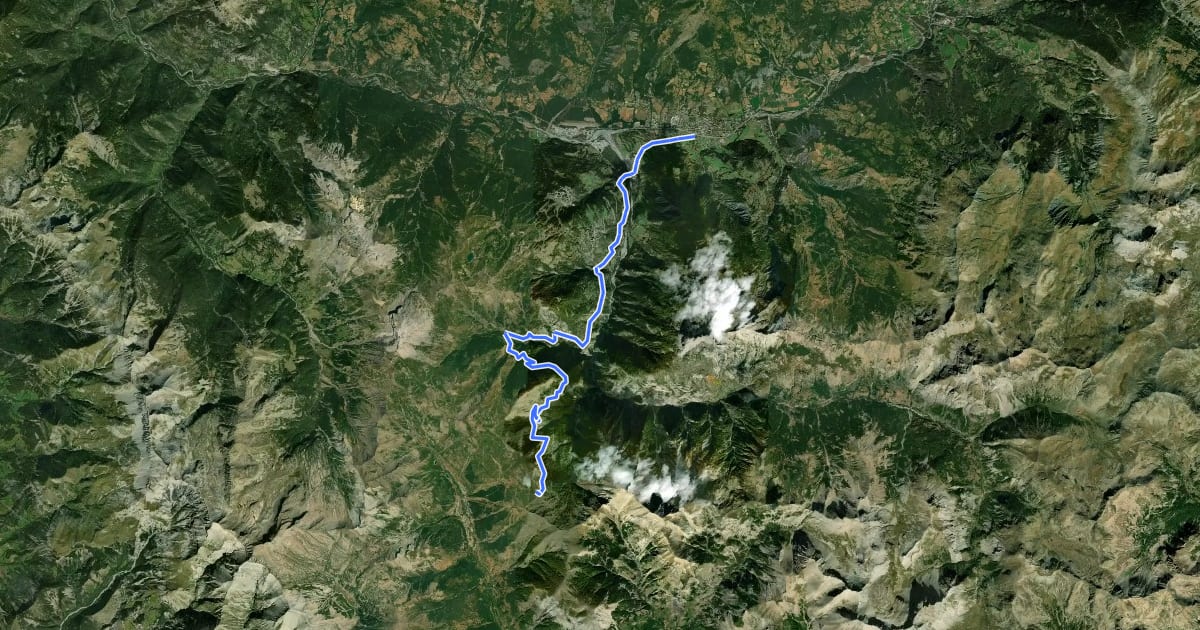 Маршрут Col d'Allos (2247 m ) depuis Barcelonnette на спутниковом снимке