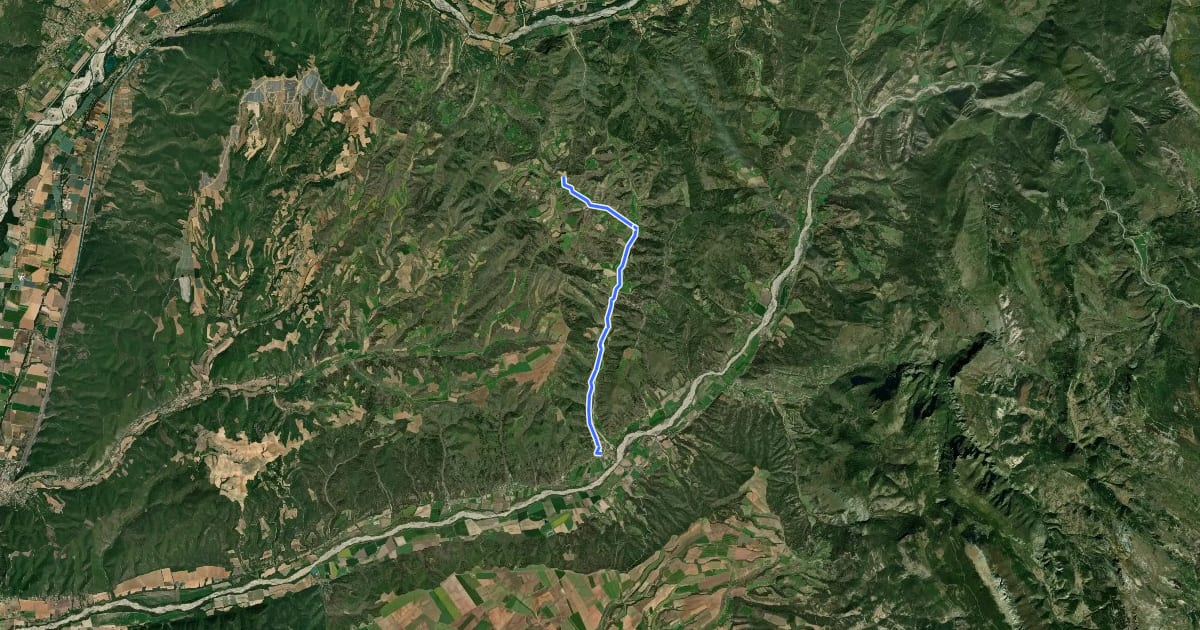 Маршрут Col d'Espinouse (838 m) depuis Bras d'Asse на спутниковом снимке