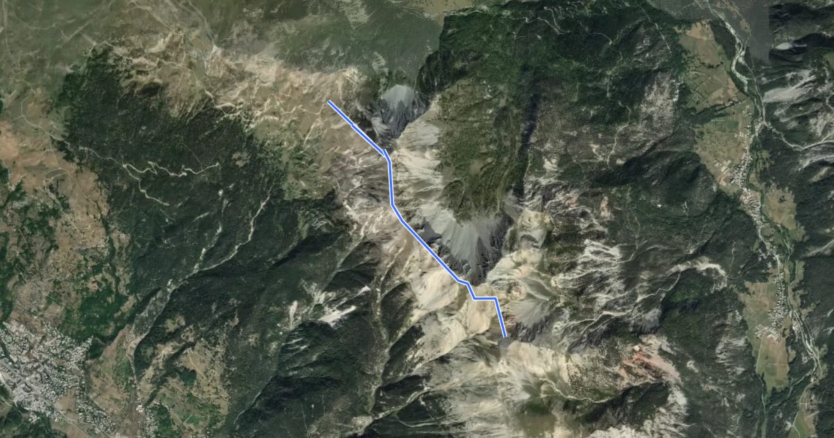 Маршрут Col de Barteaux - ? на спутниковом снимке