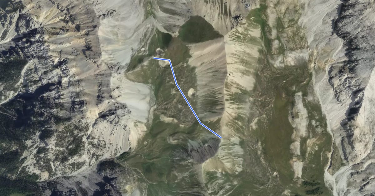 Маршрут Col de Dormillouse - Col de la Lauze на спутниковом снимке