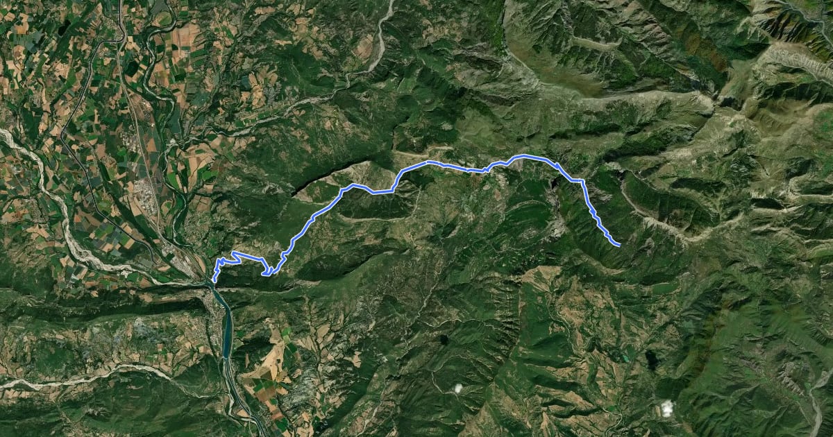Маршрут Col de Fontbelle (1304 m) depuis Sisteron на спутниковом снимке
