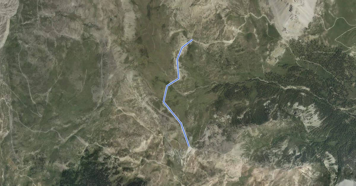 Маршрут Col de Granon - Route militaire на спутниковом снимке