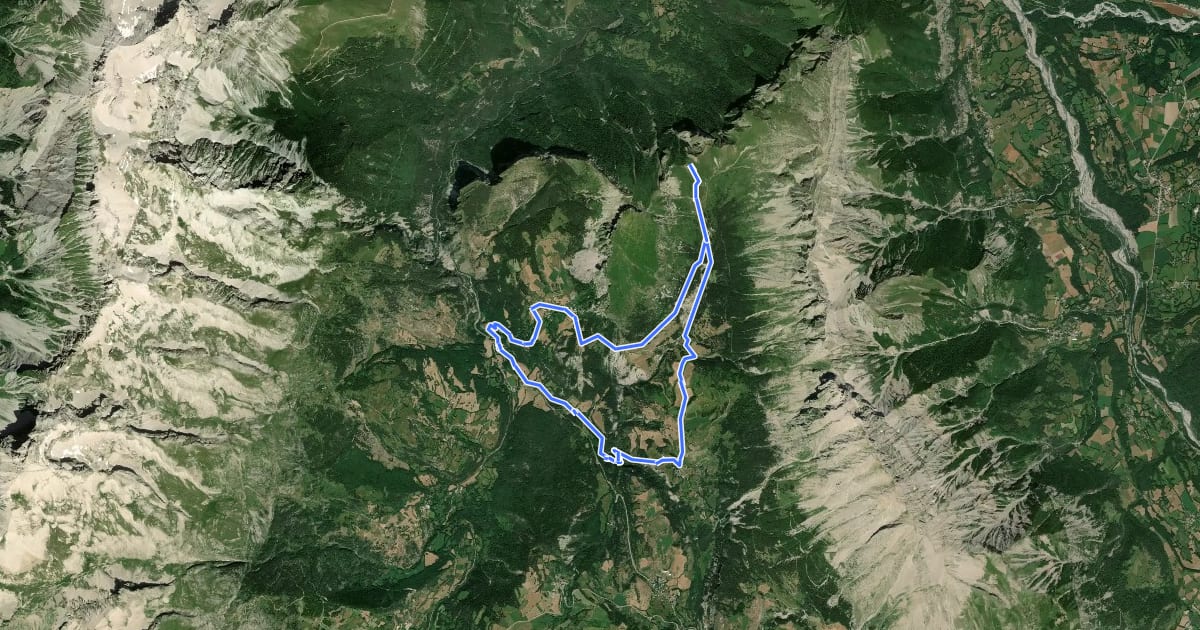 Маршрут Col de l'Aup на спутниковом снимке