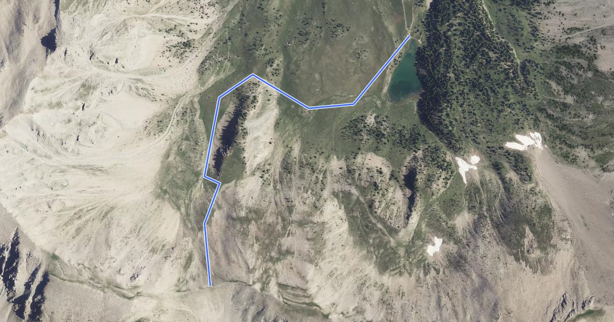 Маршрут Col de l'Âne - Lac Ste Marguerite на спутниковом снимке