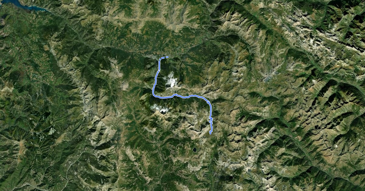 Маршрут Col de la Cayolle (2326 m) depuis Barcelonnette на спутниковом снимке