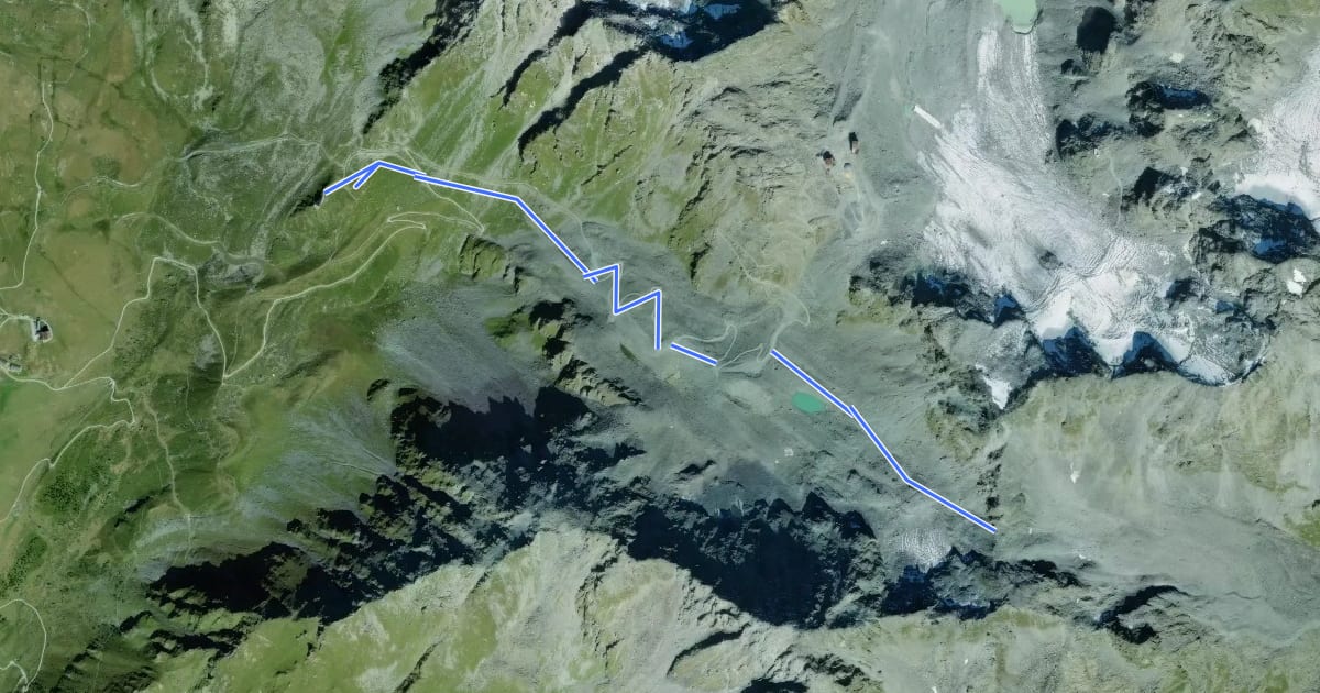 Маршрут Col de la Chaux - Cabane Mont-Fort на спутниковом снимке