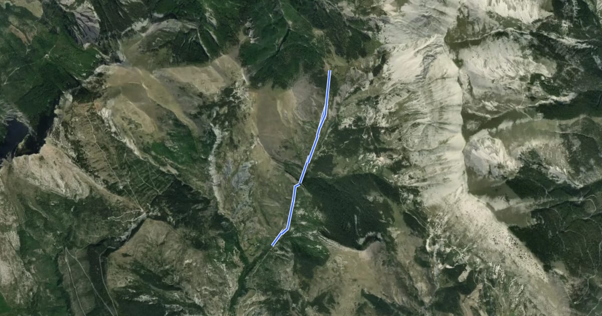 Маршрут Col de la Cine на спутниковом снимке