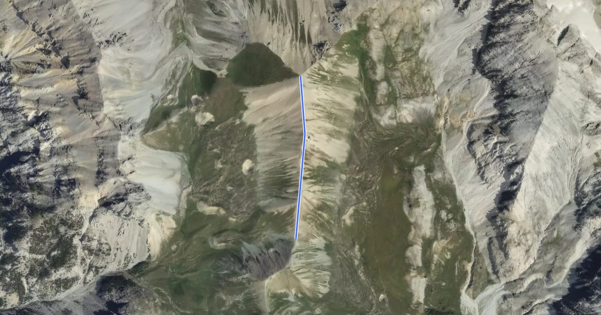 Маршрут Col de la Lauze - Pic de Lauzin на спутниковом снимке