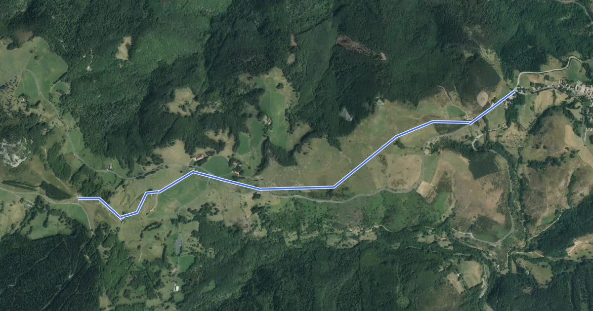 Маршрут Col de Mézilhac - Le Quinsou на спутниковом снимке