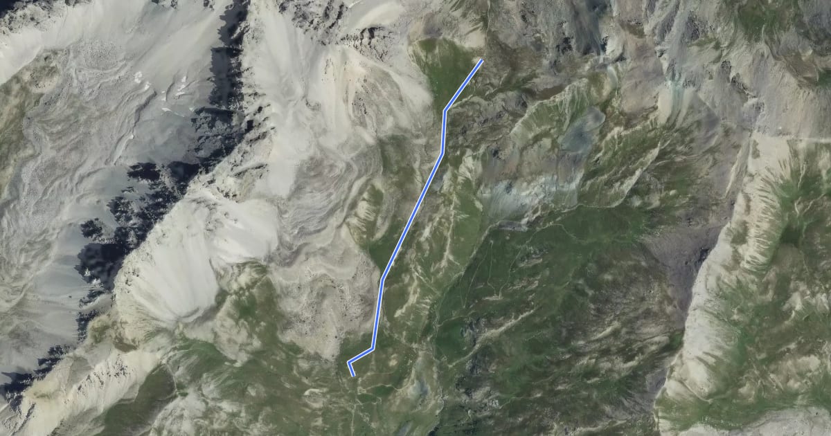 Маршрут Col de Péas - Bergerie Haute de Péas на спутниковом снимке