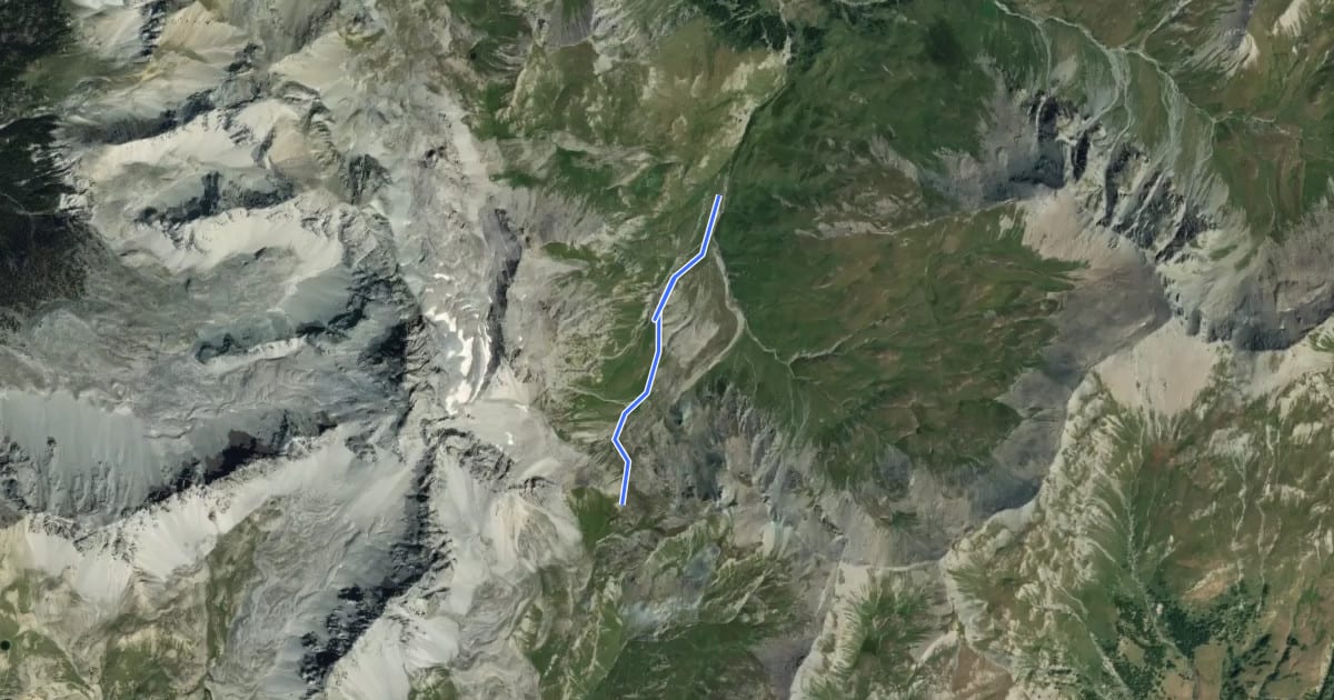 Маршрут Col de Péas - Ravin des Chalmettes на спутниковом снимке