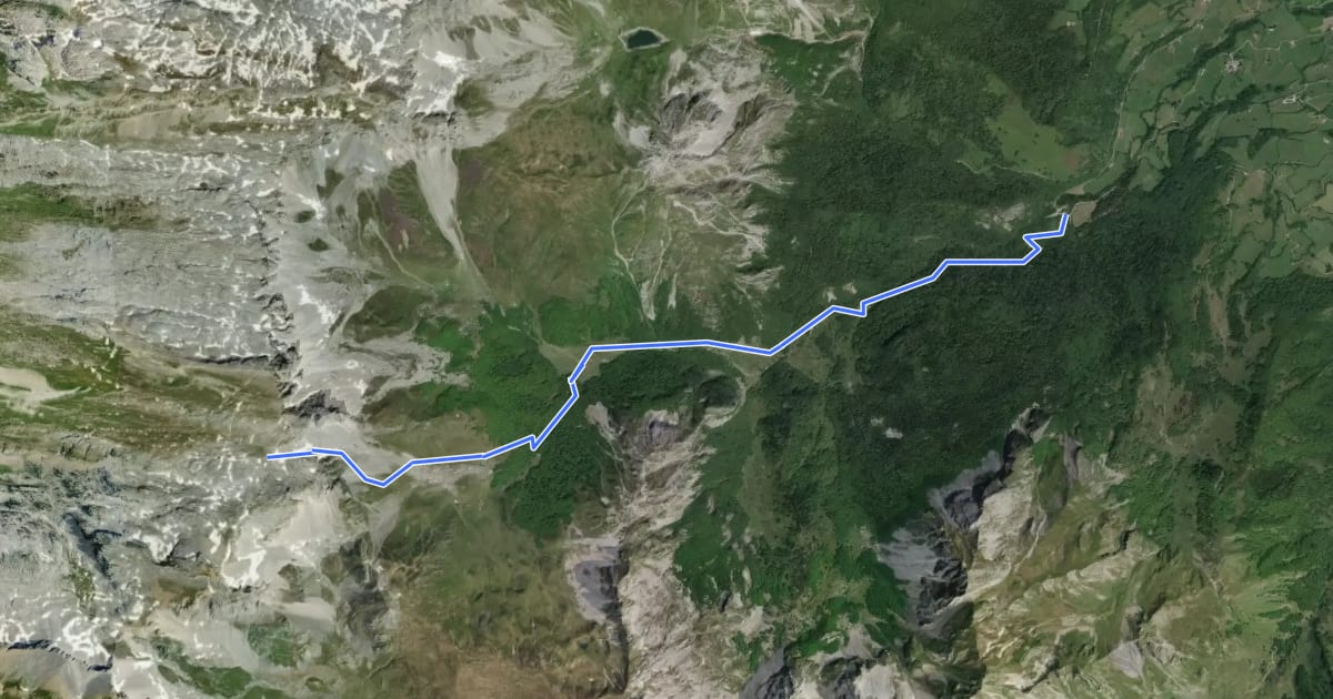 Маршрут Col de Pétragème asp53 на спутниковом снимке