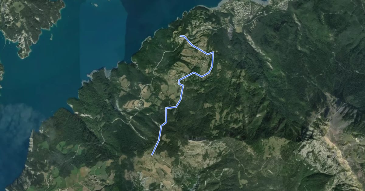 Маршрут Col de Pontis (1301 m) versant Savines на спутниковом снимке
