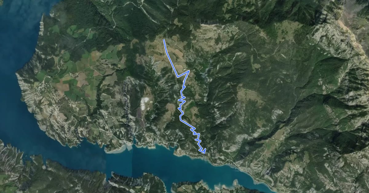 Маршрут Col de Pontis (1301 m) versant Ubaye на спутниковом снимке